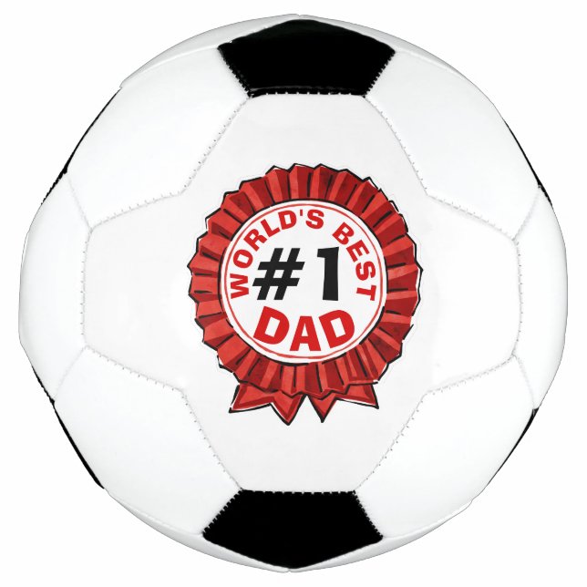 World's Best Dad Quote Red Ribbon Father's Day Football (Front)