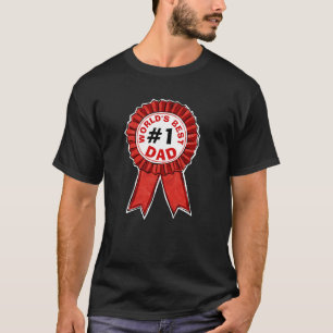 World's Best Dad Quote Red Ribbon Father's Day T-Shirt