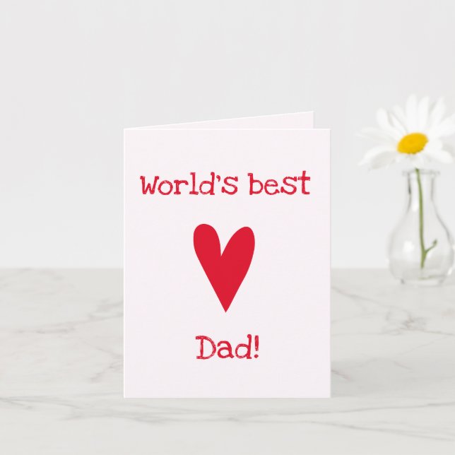 World's Best Dad! | Red Heart Father's Day Card (Small Plant)