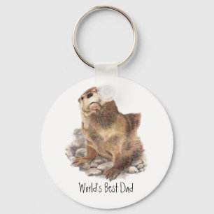 World's Best Dad, River Otter, Animal Key Ring