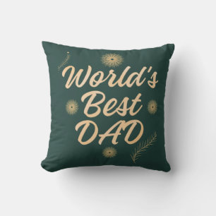 World's Best Dad  Simple Typography Fathers Cushion