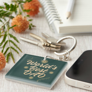 World's Best Dad  Simple Typography Fathers Key Ring