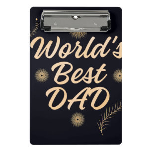 World's Best Dad  Simple Typography Fathers Mini Clipboard