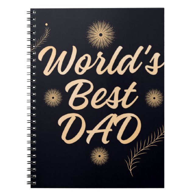 World's Best Dad  Simple Typography Fathers Notebook (Front)