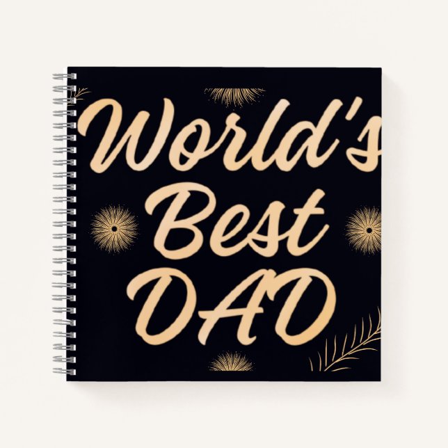 World's Best Dad  Simple Typography Fathers Notebook (Front)