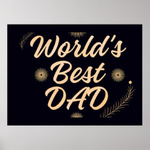 World's Best Dad  Simple Typography Fathers Poster