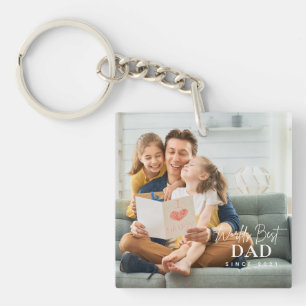 World's Best Dad Since 20XX Modern Photo Key Ring