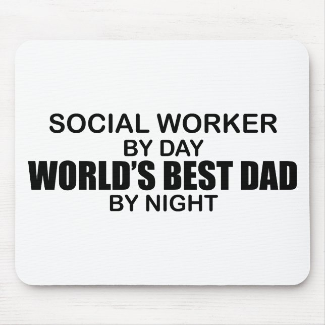 World's Best Dad - Social Worker Mouse Mat (Front)