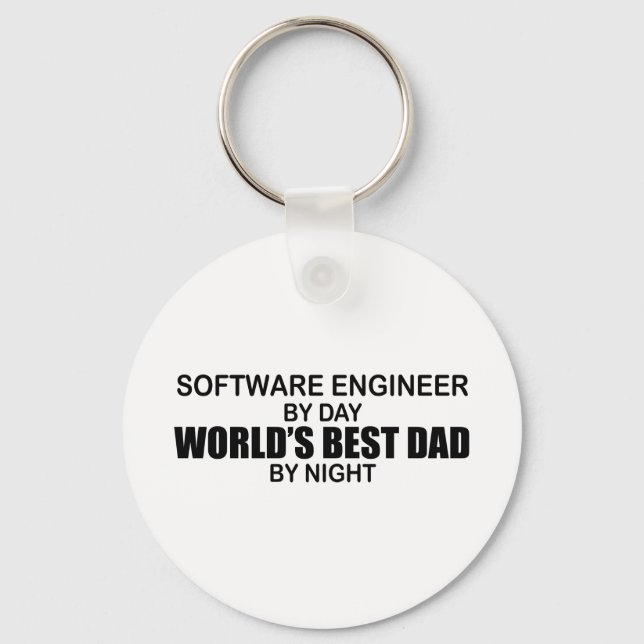 World's Best Dad - Software Engineer Key Ring (Front)