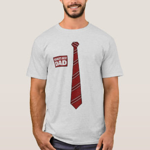 Worlds Best Dad Tag Tie Power Red T-Shirt