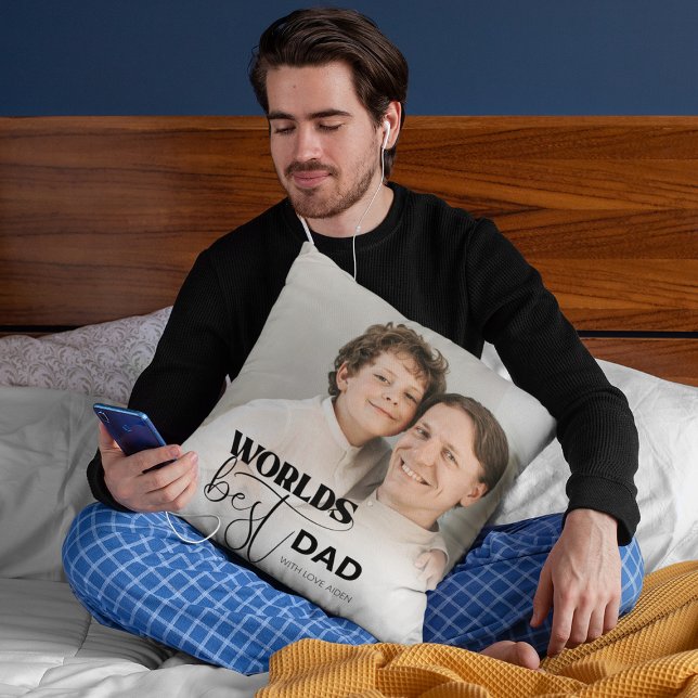Worlds Best Dad Throw Pillow (Creator Uploaded)