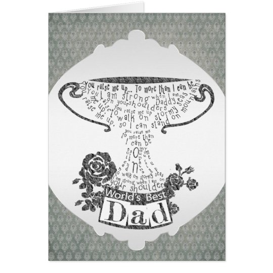 World's best dad trophy text design card