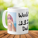 World's Best Dad Two Photos Personalised Coffee Mug<br><div class="desc">A fun gift for the best father ever,  this mug features two family photos and "World's Best Dad" in a cool retro theme park style typography. You can easily personalise "dad" to how he is addressed (e.g.,  papa,  daddy,  etc.).</div>