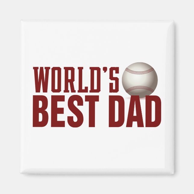 World's Best Dad Typography Baseball | Magnet (Front)