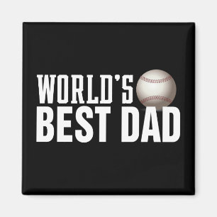 World's Best Dad Typography Baseball Magnet