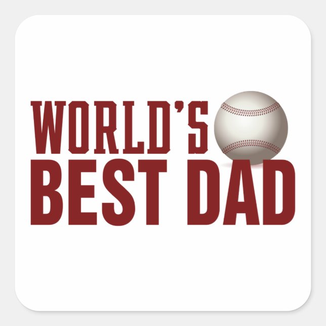 World's Best Dad Typography Baseball | Sticker (Front)
