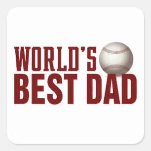 World's Best Dad Typography Baseball Sticker