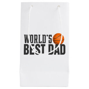 World's Best Dad Typography Basketball Gift Bag