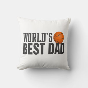 World's Best Dad Typography Basketball Pillow