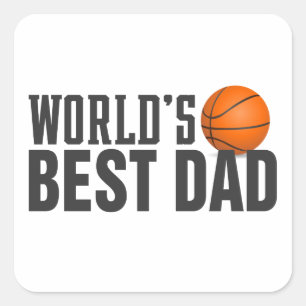 World's Best Dad Typography Basketball   Sticker