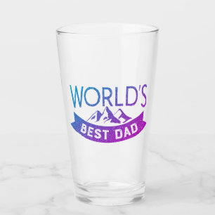 World's Best Dad typography fathers day gift Glass