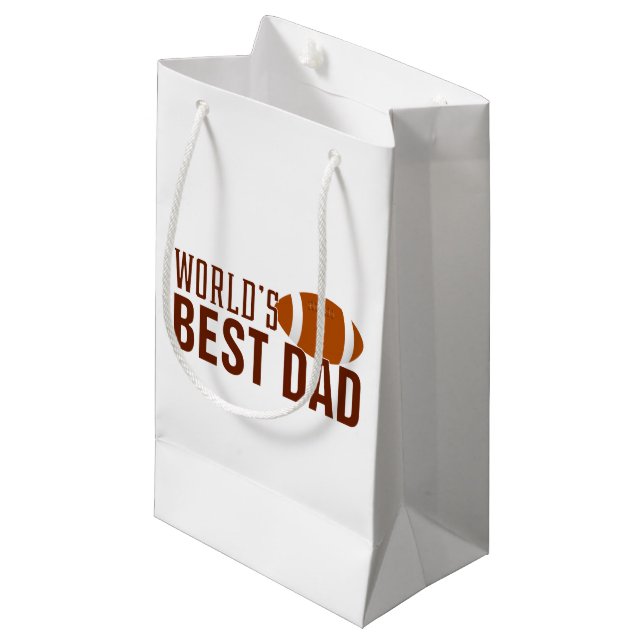 World's Best Dad Typography Football | Gift Bag (Front Angled)