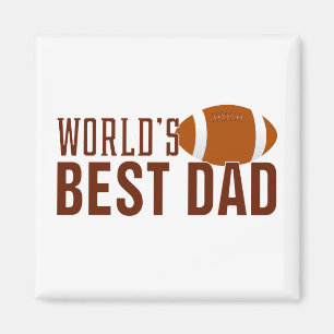 World's Best Dad Typography Football   Magnet