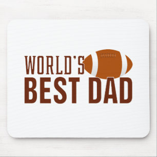 World's Best Dad Typography Football Mouse Pad