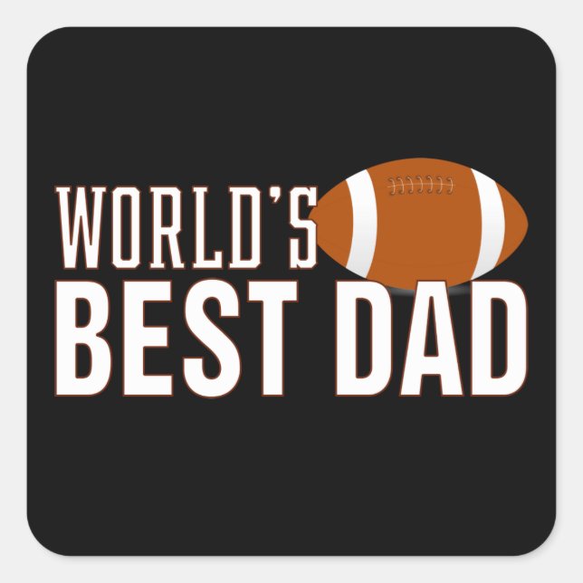 World's Best Dad Typography Football | Sticker (Front)