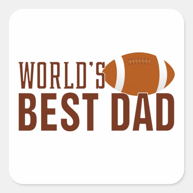 World's Best Dad Typography Football | Sticker (Front)