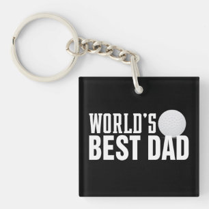 World's Best Dad Typography Golf   Keychain