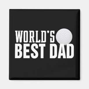 World's Best Dad Typography Golf Magnet