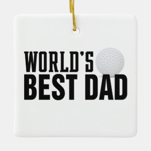 World's Best Dad Typography Golf   Ornament