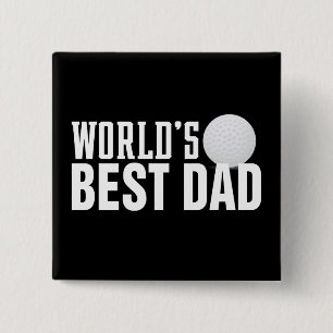 World's Best Dad Typography Golf   Pin Button