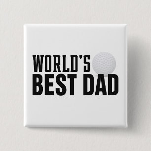 World's Best Dad Typography Golf   Pin Button