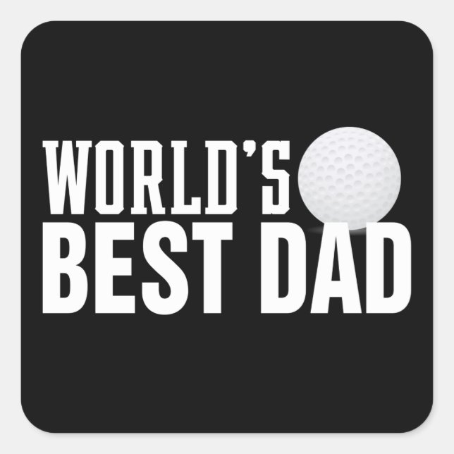 World's Best Dad Typography Golf | Sticker (Front)