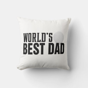 World's Best Dad Typography Golf   Throw Pillow