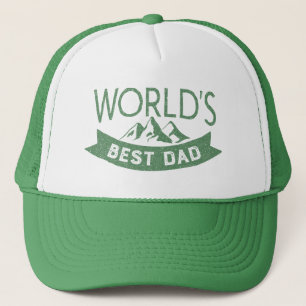 World's Best Dad Typography green Father's Day Trucker Hat