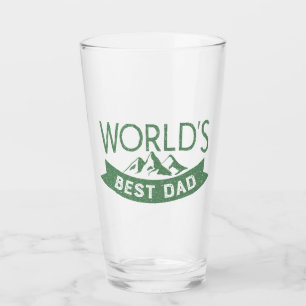 World's Best Dad typography Modern Classic Glass