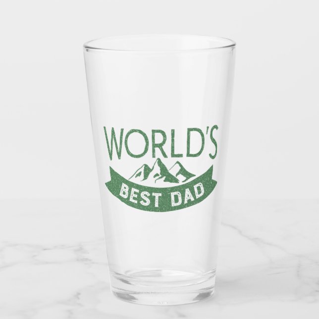 World's Best Dad typography Modern Classic Glass (Front)