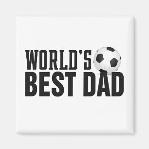 World's Best Dad Typography Soccer Magnet