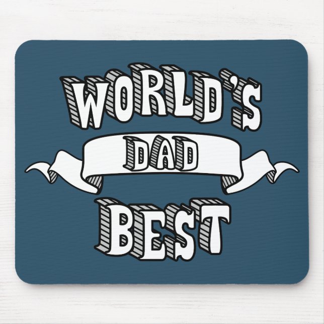 World's Best Dad Typography Text Mousepad (Front)