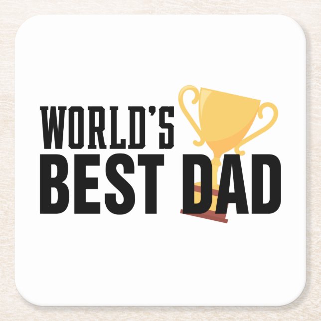World's Best Dad Typography Trophy | Coaster (Front)