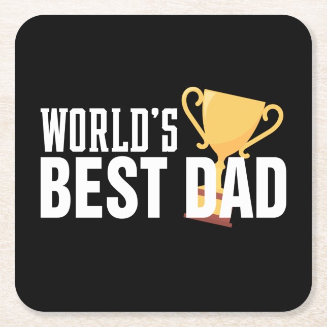 World's Best Dad Typography Trophy | Coaster (Front)