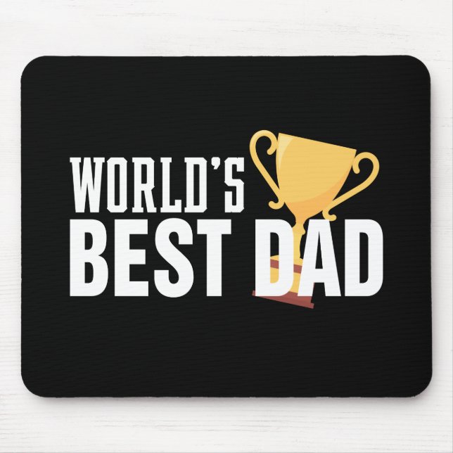 World's Best Dad Typography Trophy | Mouse Pad (Front)