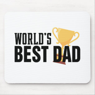 World's Best Dad Typography Trophy Mouse Pad