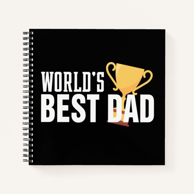 World's Best Dad Typography Trophy | Notebook (Front)