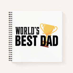 World's Best Dad Typography Trophy Notebook
