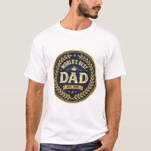 World's Best Dad Vintage Badge Father's Day T-Shir