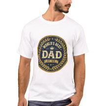 World's Best Dad Vintage Badge Father's Day T-Shir